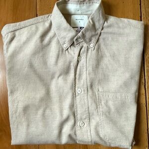 Billy Reid Cream/Tan Casual Button Down Shirt